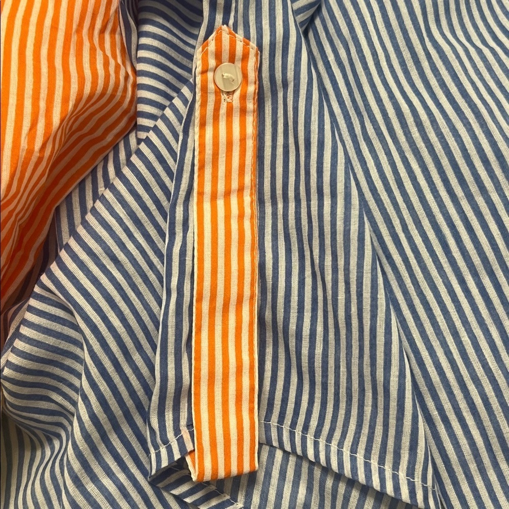 Colorblock Striped Button Down Shirt - Picture 6 of 7